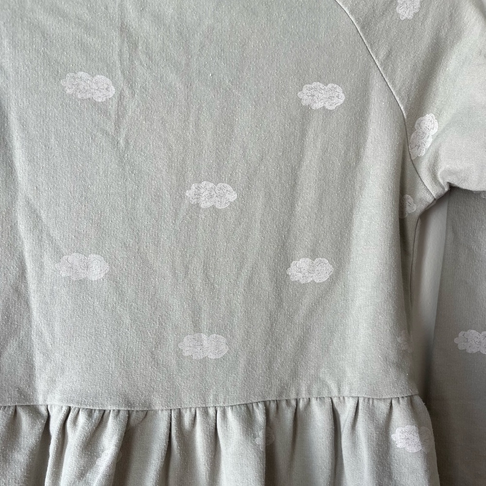 Rylee + Cru long sleeve sweater dress neutral cloud print cotton blend girls 8-9 - Picture 12 of 12